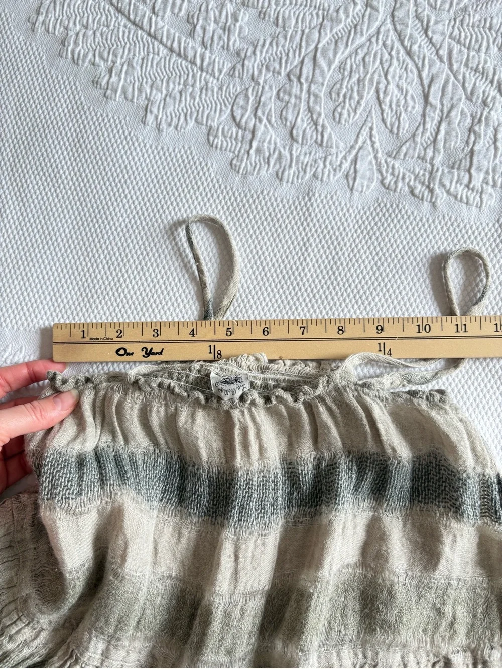 La Bottega di Brunello girls flax linen dress striped artsy woven size 5 Italy